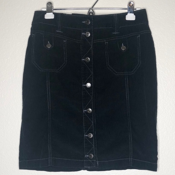 Free People Dresses & Skirts - Free People Black Corduroy Pencil Skirt Size 6